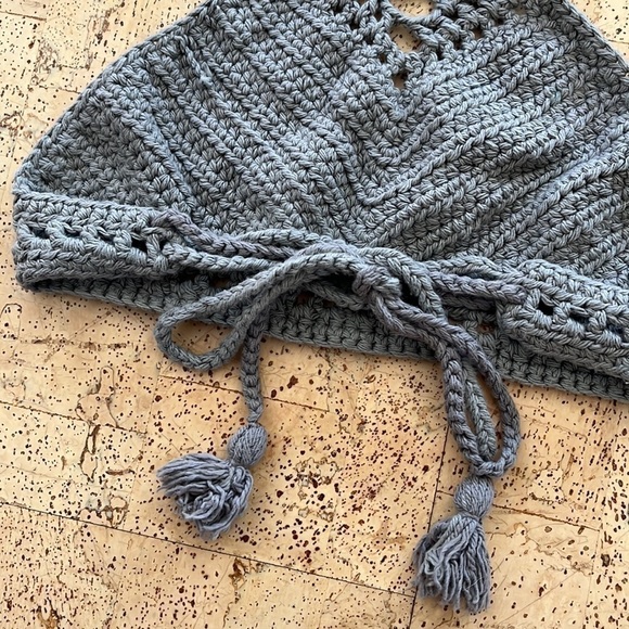 Etsy Gray Crochet Halter Crop Top - Picture 7 of 7